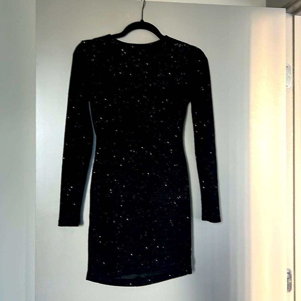 Gorgeous black sparkly open back dress